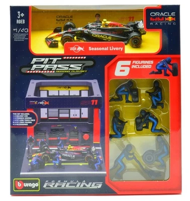 MODELLINO AUTO STATICO BURAGO DIORAMI PIT STOP SET RED BULL RB19 PEREZ 2023 1/43 - Immagine 1 di 4