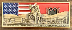 USMC MSG-D Marine Security Guard Detachment Tirana, Albania Challenge Coin - Picture 1 of 3