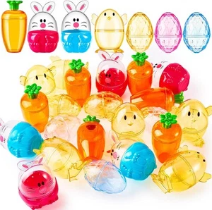 24 Pcs Fillable Easter Carrots Containers Empty Diamond Eggs Plastic... - Picture 1 of 6