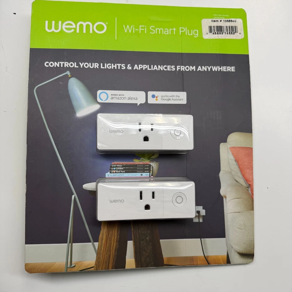 New Wemo Smart Plug Wi-Fi  2-pack Works w/ Alexa & Google Assistant - Image 1 of 2