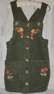 Vestido Jersey Flor Bordado Rosa Pana Verde Oliva Sin Marca 5 5T *W25 - Imagen 1 de 5