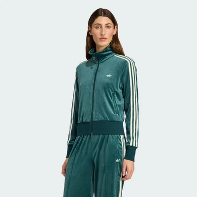 adidas Women Originals  Liberty London Debossed Velvet Firebird Track Top JW5267 - Image 1 of 4