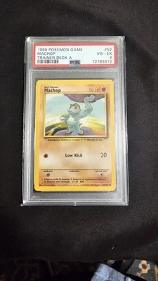 1999 Pokemon Game #52 Machop Trainer Deck A Red Back PSA 4 VG-EX - Image 1 of 2