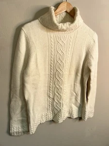 Ralph Lauren Cashmere Angora Rabbit Blend Blend Turtleneck Cream Medium - Picture 1 of 5