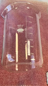 Kimax 4000 mL Low Form Griffin Beaker No. 14000-4000 USA Lab Glass - Picture 1 of 7