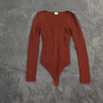 Body Suéter Abercrombie & Fitch Acanalado Mujer Pequeño Borgoña Retro Años 90 Y2K 6 Foto 1 de 4