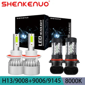 For Ford Mustang 2008-2012 8000K Combo LED Headlight Hi/Lo + Fog Light Bulbs Kit - Picture 1 of 11