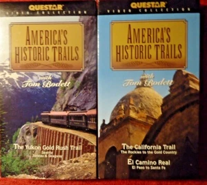Lote de 2 senderos históricos de Estados Unidos California y Yukón Gold Rush Trails VHS - Imagen 1 de 2