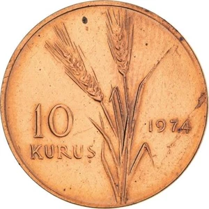 Turkey | 10 Kurus Coin  | KM891.3 | 1974 - Picture 1 of 4