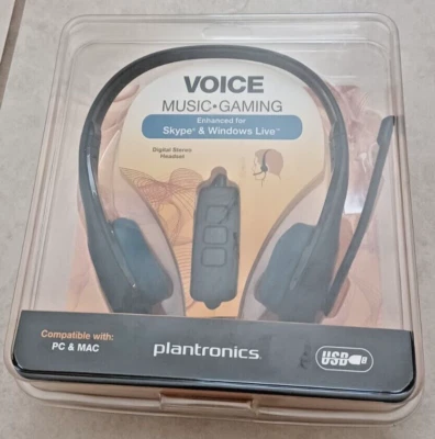 Plantronics Headphones USB Headset DSP-626 Flexible Boom Mic Digital Stereo - Image 1 of 2