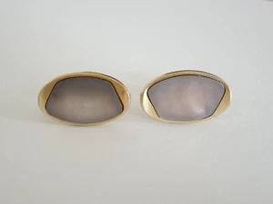 Manschettenknöpfe Oval Perlmutt Metall Goldton 12,3 g/2,3 x 1,4 cm - Bild 1 von 2