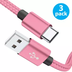 3Pack 3/6/10Ft USB to Type-C Cable Fast Charger Charging Data Sync Cord - Picture 1 of 11