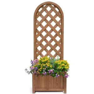 Arched Brown Wooden Planter Trellis Garden Outdoor Plant Climbing Support 1201 - Picture 1 of 5