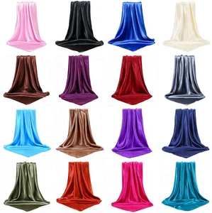 Elegant Unifarben Seide Satin Schal Halstuch Hals Quadratischer Kopf Wrap - Picture 1 of 31