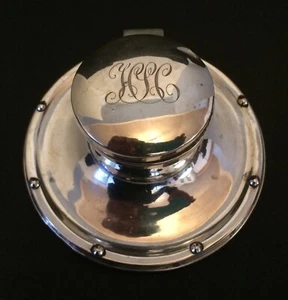 SILVER CAPSTAN INKWELL. BIRMINGHAM 1915. - Picture 1 of 9
