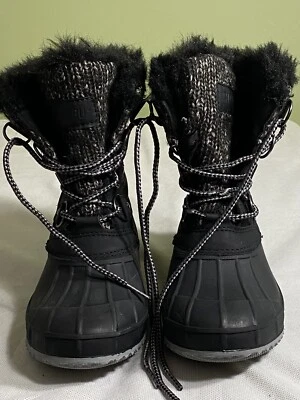 Khombu Mujer Kerigan Invierno Botas Impermeable Negro Gris Con Cordones Talla 7 Acogedoras Foto 1 de 4