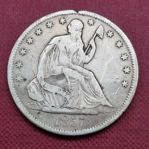 1857 Seated Liberty Half Dollar 50c Better Grade VF #42606 Cover