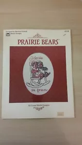 PRAIRIE BEARS COUNTRY TEDDY BEAR CROSS STITCH PATTERN FREE SHIPPING - Picture 1 of 2