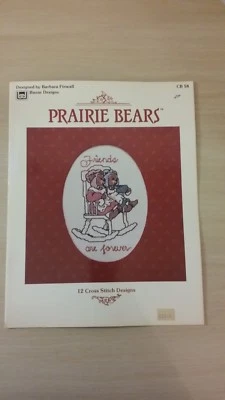 PRAIRIE BEARS COUNTRY  TEDDY BEAR CROSS STITCH PATTERN FREE SHIPPING   - Image 1 of 2
