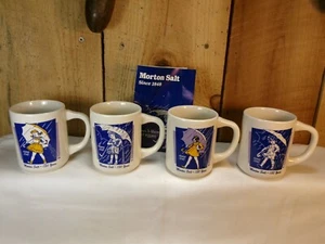 Set of 4 Vintage Different Morton Salt Girl Mugs ~ Bryan China - Bild 1 von 8