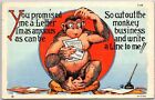 1942 "You Promised Me A Letter I'm as Anxious As Can Be" Monkey Comic Postcard