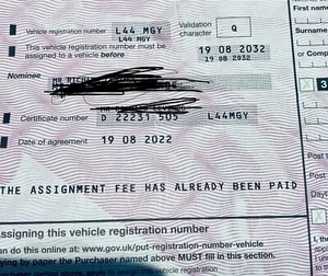 L44 MGY ( Maggie) PRIVATE REGISTRATION NUMBER ON RETENTION CETRIFICATE SF13SAF - Picture 1 of 1