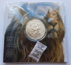2022 South African Mint The Big Five Lion 1 Oz Silver BU Coin Set Sealed