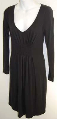 New ELIE TAHARI Bittersweet Brown HANNAH V-Neck Jersey Dress Size S $298 NWT - Image 1 of 2