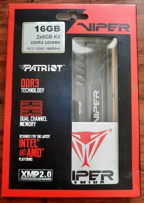 Patriot PV316G186C0K Viper 3 16GB 2x8GB DDR3 PC3-15000 1866MHz CL10 - Image 1 of 2