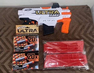 Nerf Ultra Amp Motorized Blaster, 6-Dart Clip + 2 x 12 Dart Clips Total 46 Darts - Picture 1 of 8