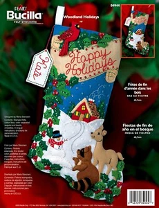 "Kit de medias apliques de fieltro Bucilla ""Woodland Holidays"" 84944 (18") - Imagen 1 de 1