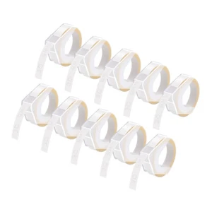 10PK White on Clear 3D Embossing 520101 Label For DYMO Caption Maker Tape 3/8" - Picture 1 of 10
