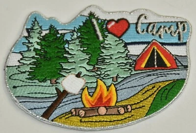 NEW Stoney Clover Lane Summer CAMP Sticker LARGE Embroidered PATCH Green Blue  - Image 1 of 3