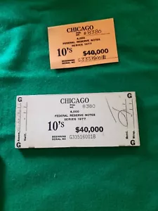 VINTAGE VHTF FEDERAL RESERVE WOOD BLOCK CHICAGO 1977 10's #8380 - Picture 1 of 2