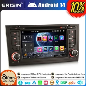 Unidad principal de radio GPS estéreo para automóvil Android 14 DAB+DVD AUDI A6 S6 RS6 allroad CarPlay - Imagen 1 de 24