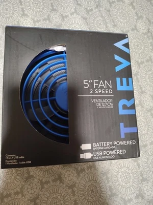 Ventilador portátil alimentado por USB O2 Cool 5" - azul (FD05033) Foto 1 de 4