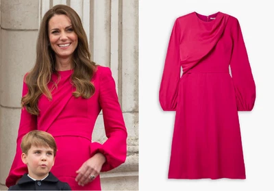 Vestido midi con cinturón Stella McCartney, NUEVO CON ETIQUETA, 38 IT 6 UK 2 US, rosa, usado real Foto 1 de 4