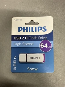 Philips Vivid Edition USB 2.0 Flash Drive 64GB High Speed Blue Swivel Mechanism - Picture 1 of 1