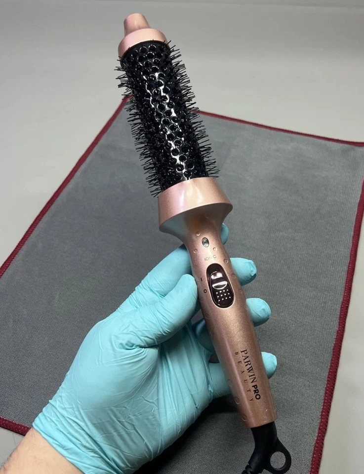 Hot Hair Curling Brush Comb Thermal Heated Round Ionic Curler Ion Technology - Image 1 of 4