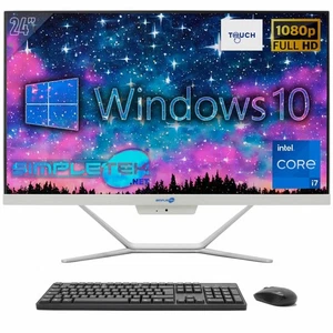 Aio All In One Touch Screen I7 24" Full Hd Windows 10 8Gb 240Gb Pc Touchscreen - Picture 1 of 8