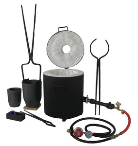 Horno de fusión de metales de gas 16 kg propano forja quemador único cobre 2 crisoles - Imagen 1 de 10