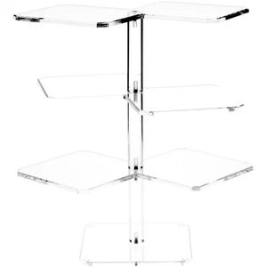 Torre de exhibición de 3 estantes biselada de acrílico transparente Plymor, 19,5" H x 19" W x 19" D - Imagen 1 de 1