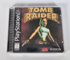 Tomb Raider (Sony PlayStation 1, Eidos, 1996) Black Label Complete With Manual - Picture 1 of 14