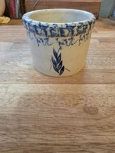 Vintage Robinson Ransbottom gres vaso basso spugna grano 1 pinta made in USA - Foto 1 di 6
