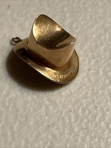 Vintage 14k Yellow Gold Top hat Pendant/charm, 1.5g 1962 Demnark - Picture 1 of 5