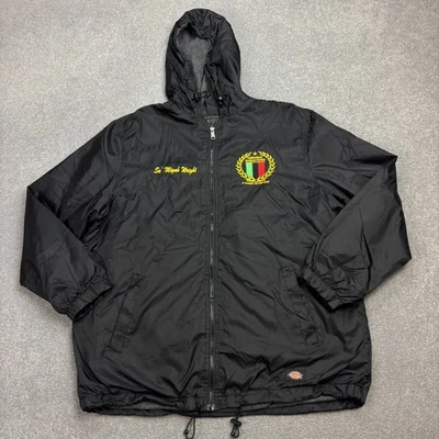 Dickies Jacket Adult Medium Black Chore Work Wear Fleece Lined Hood Coat Men - Image 1 of 4