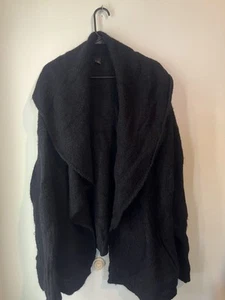 Tey Art Hecho a Mano Alpaca Gran Tamaño Cascada Cradigan Negro Talla Única Elástico - Imagen 1 de 5