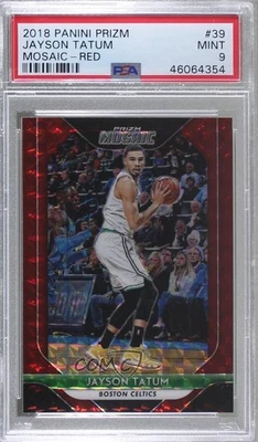 2018-19 Panini Prizm Mosaic Red Jayson Tatum #39 PSA 9 MINT - Image 1 of 2