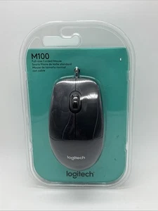 Logitech M100 Kabelgebundene Maus Scroll USB Schwarz Neu Versiegelte Verpackung - Bild 1 von 3