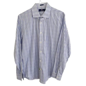 Vineyard Vines Men's Button Down Blue White Plaid Check Dress Shirt Classic Fit - Picture 1 of 6